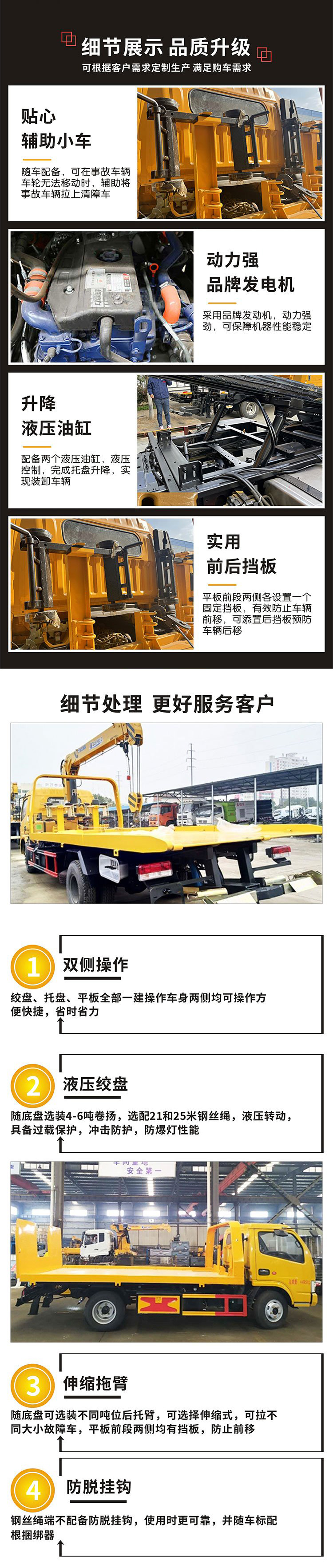 國(guó)六東風(fēng)多利卡D8排放一拖二清障車(chē)